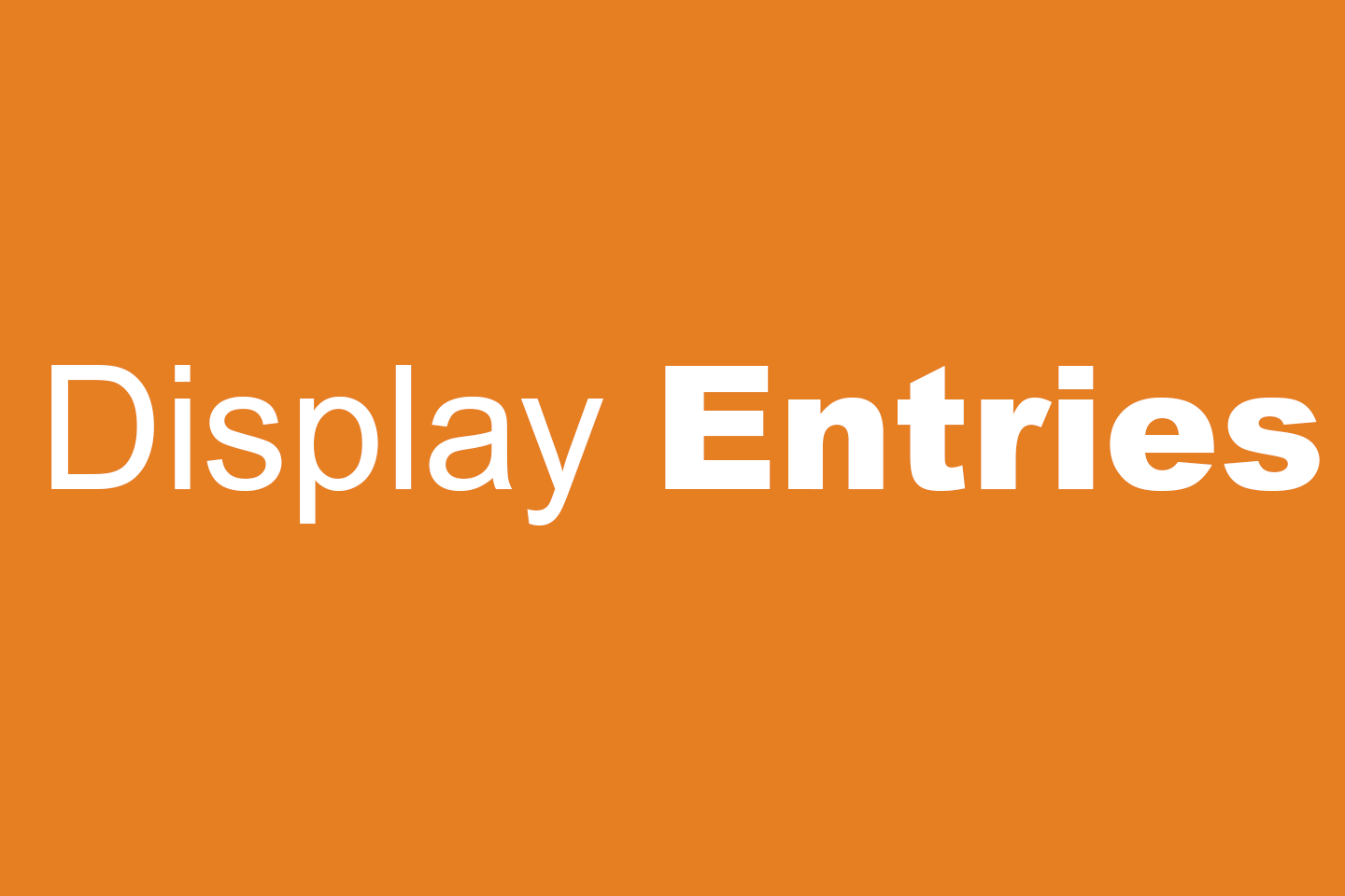Display Entries Add-On for VFB Pro
